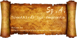 Szentkirályi Amaranta névjegykártya